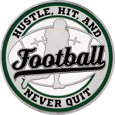 Black "Football" with Dark Green Outer Circular Borders